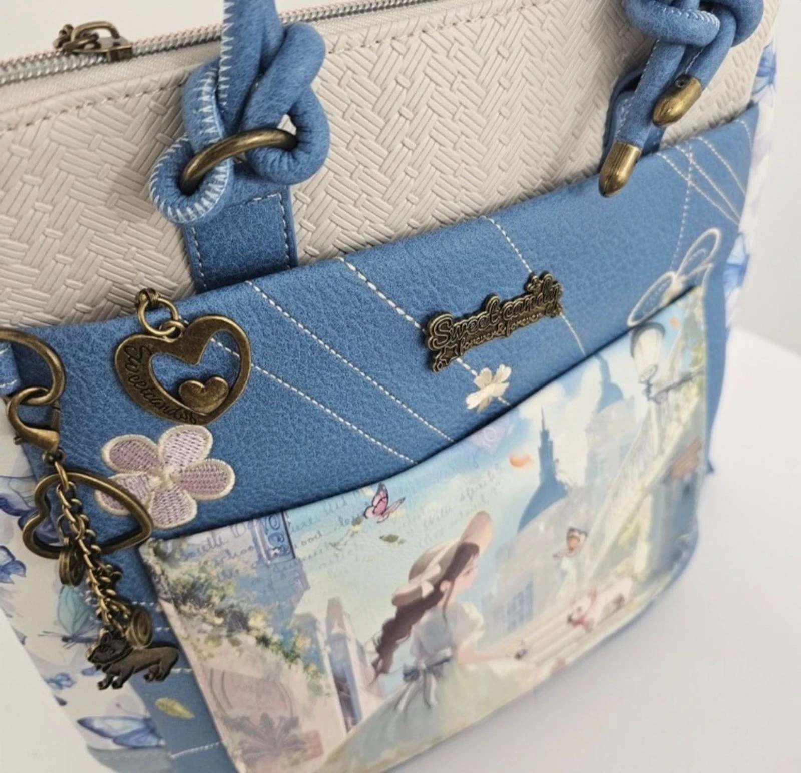 Spectacular Sweet Candy blue vintage dressing backpack bag – photo 7